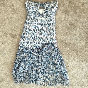 MAJORELLE Blue and White Floral Dress